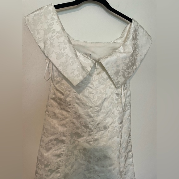 BHLDN White Mini floral Dress Bridal - Picture 8 of 13